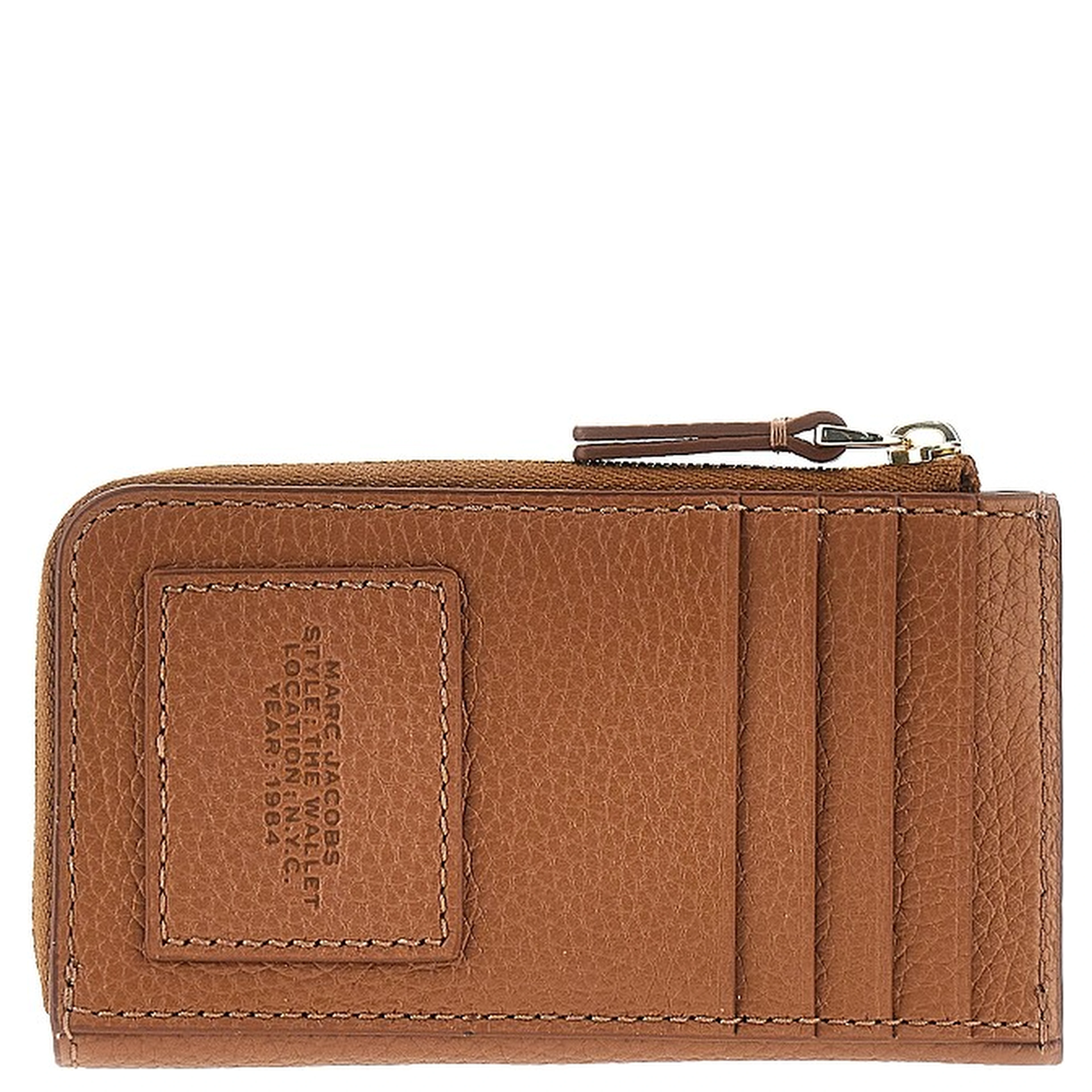 Grained leather zip wallet