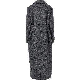 Mélange wool and cashmere long coat