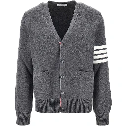 Cotton cardigan with 4 Bar detail