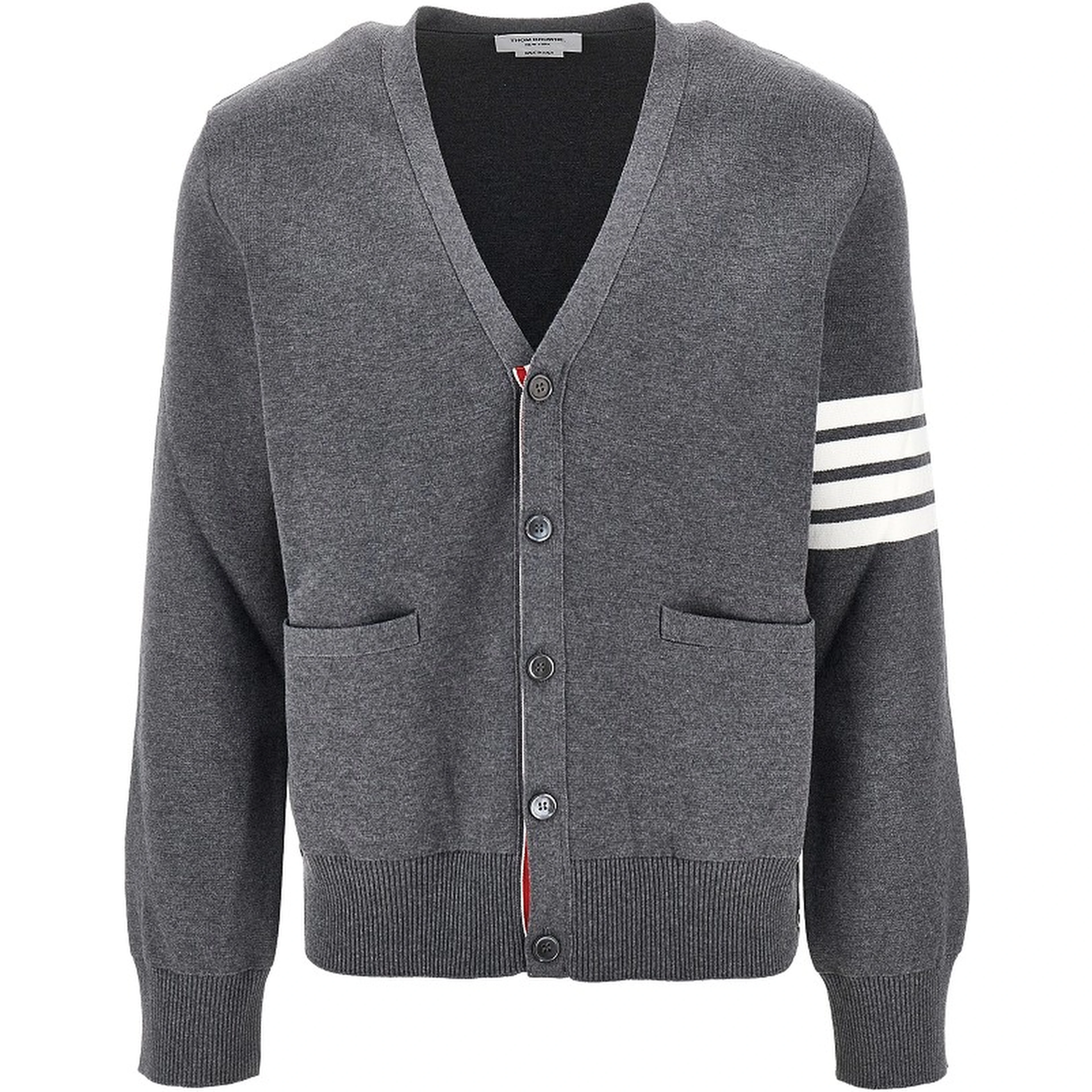 Cotton cardigan with 4 Bar detail