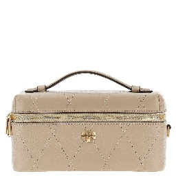 Quilted leather 'Charlie' beauty case bag