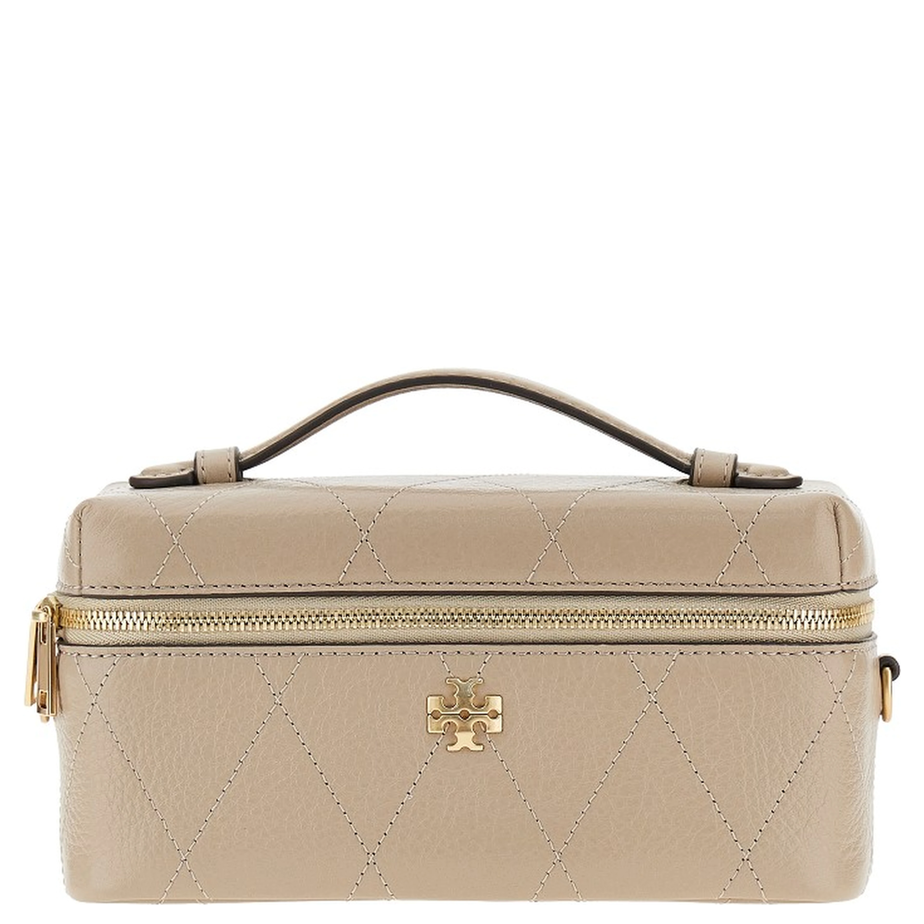 Quilted leather 'Charlie' beauty case bag
