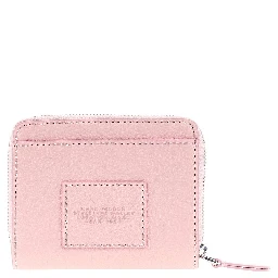 Grained leather mini compact wallet