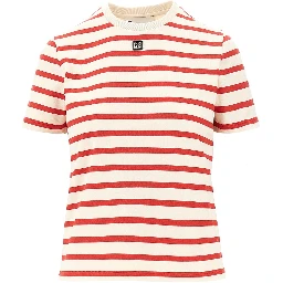 Striped T-shirt with logo detail