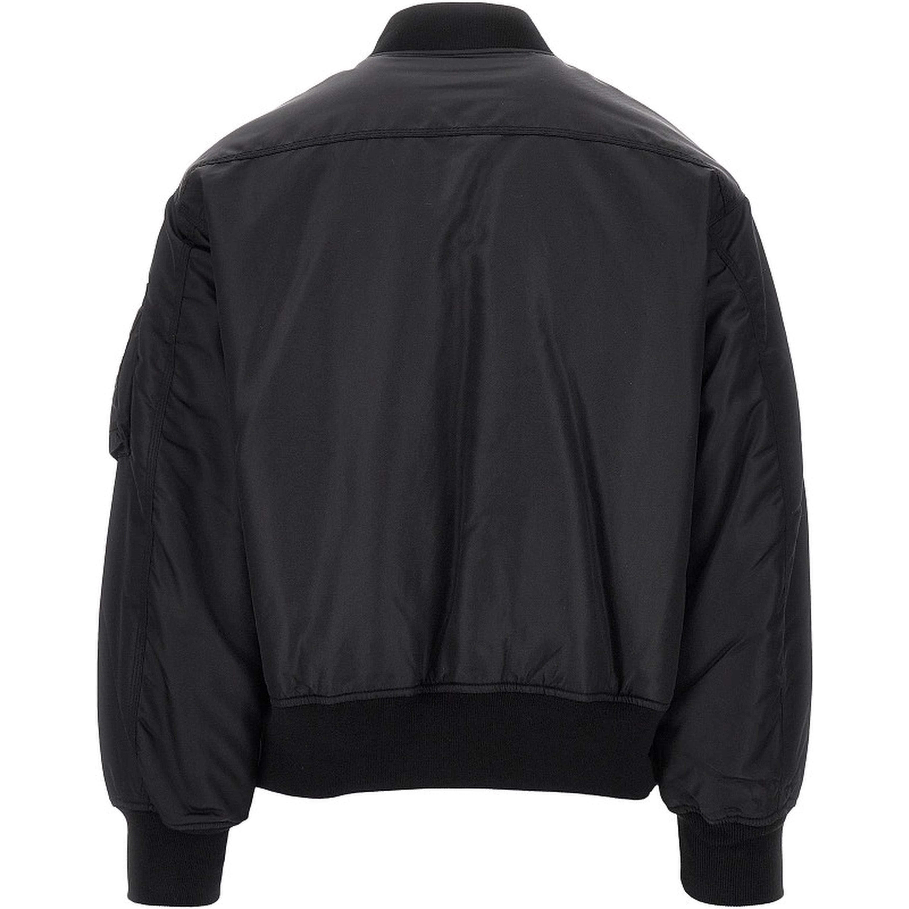 Nylon bomber jacket with logo patch