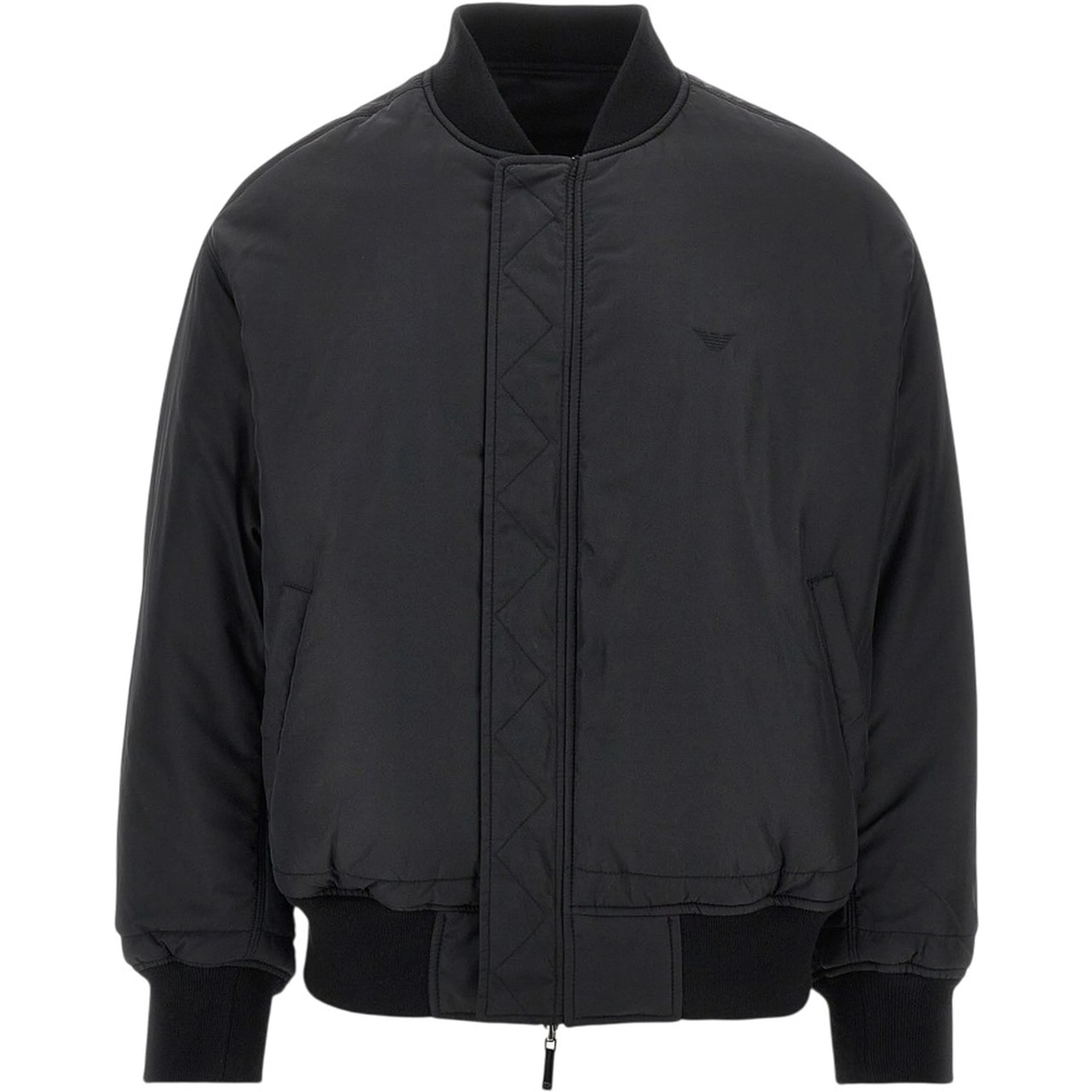 Nylon bomber jacket with logo patch