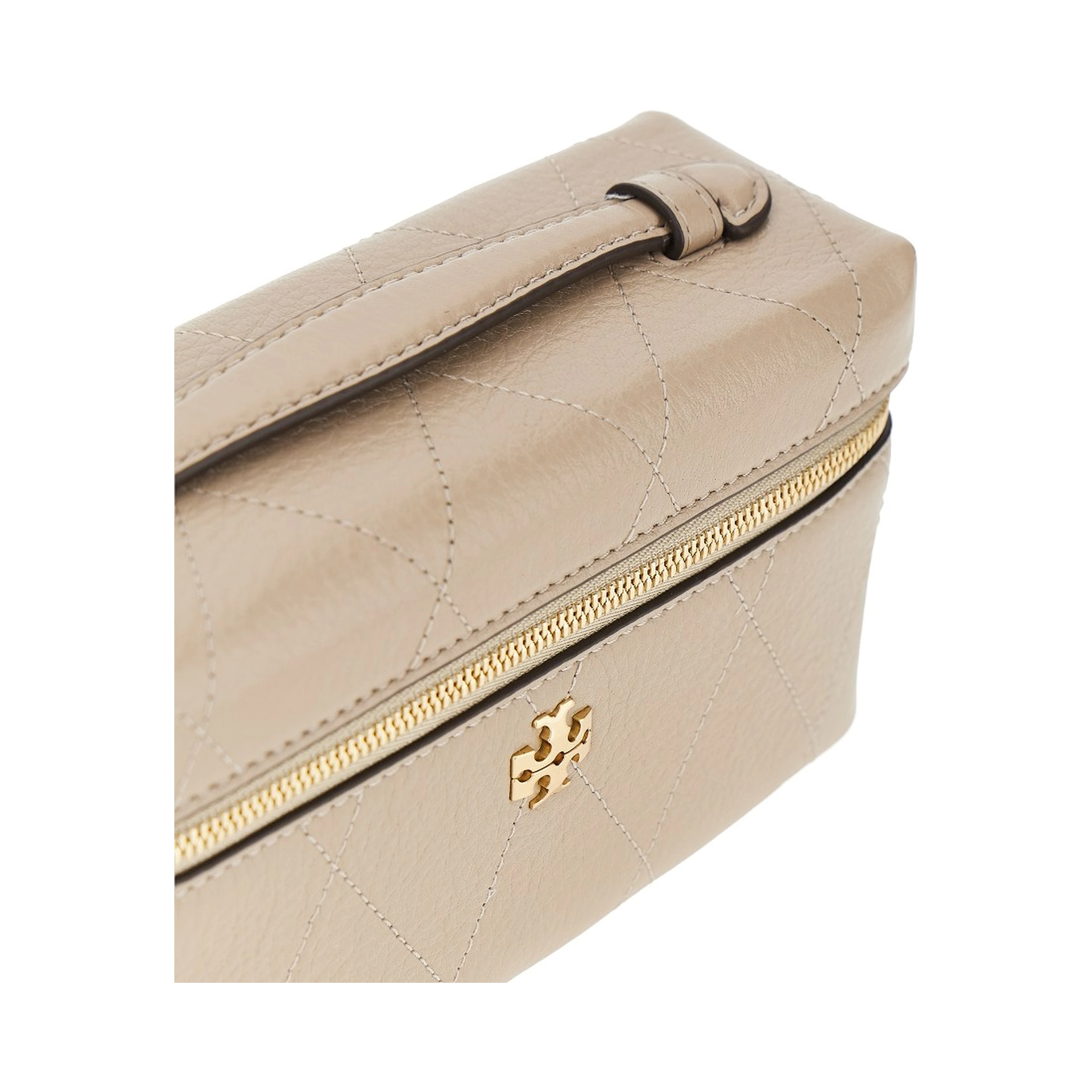 Quilted leather 'Charlie' beauty case bag