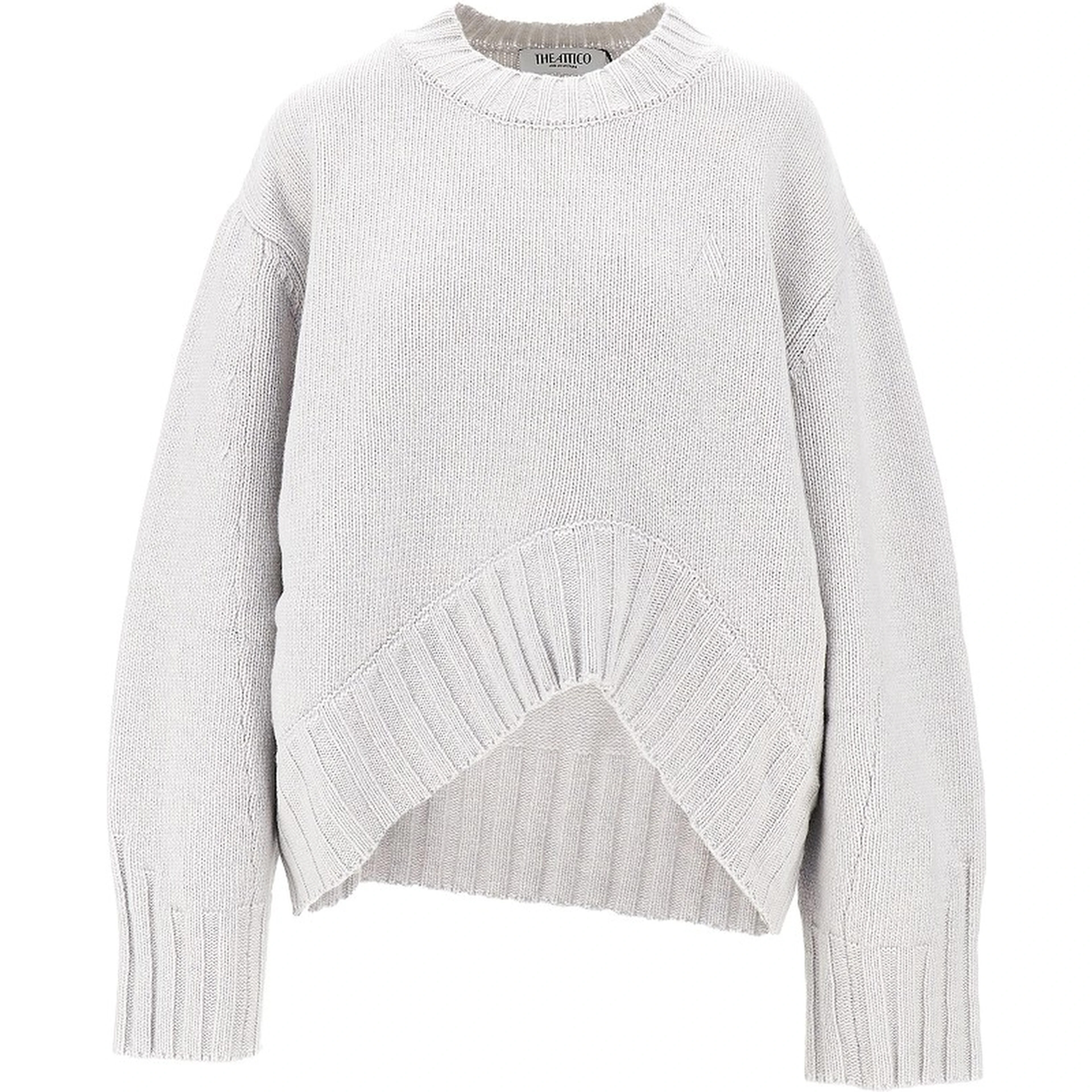 Moulded hem wool and cashmere sweater