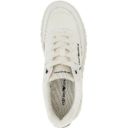 Leather sneakers with side logo