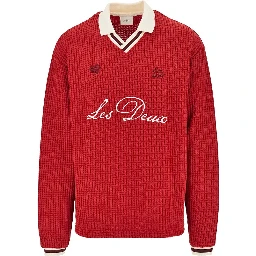 Knitted polo shirt with logo embroidery