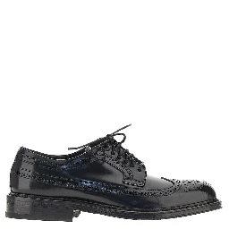 Brushed leather lace-up shoes