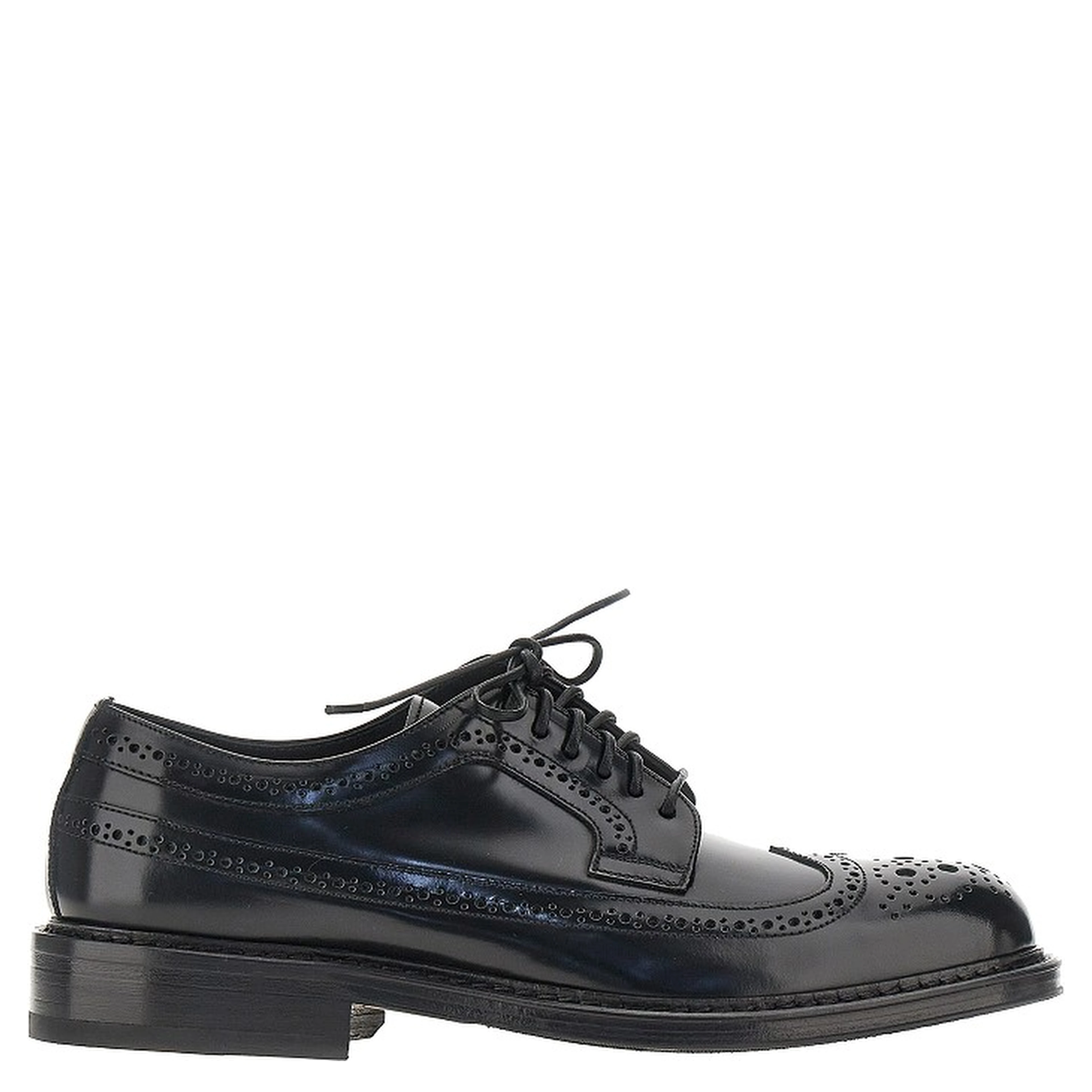 Brushed leather lace-up shoes