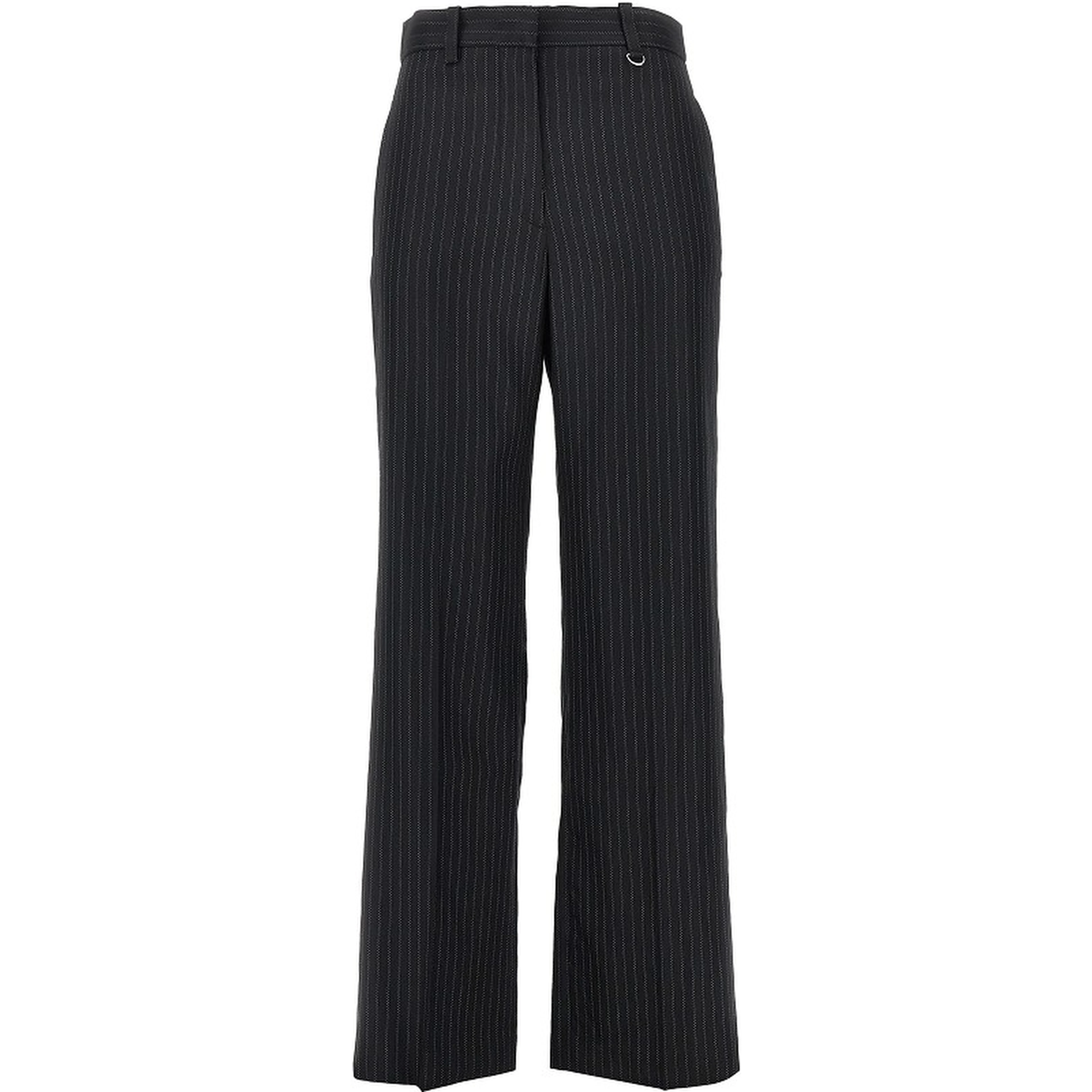 Wool-blend pinstriped pants