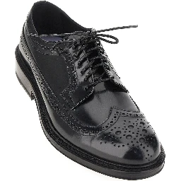 Brushed leather lace-up shoes