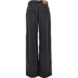 Wide-leg denim pants