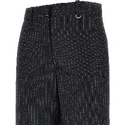 Wool-blend pinstriped pants