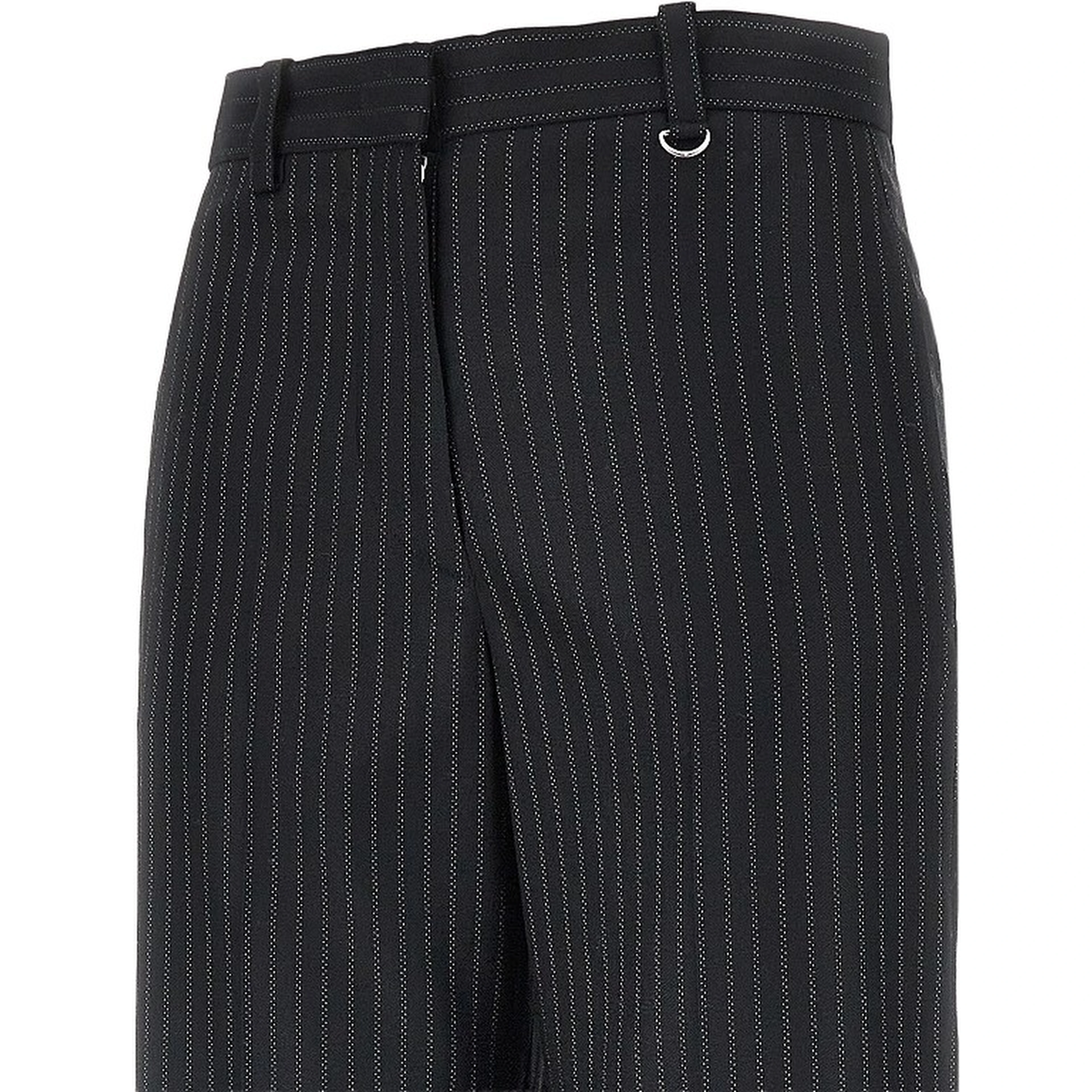 Wool-blend pinstriped pants