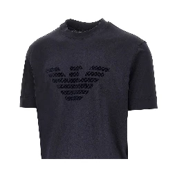 Lyocell and cotton blend T-shirt with logo