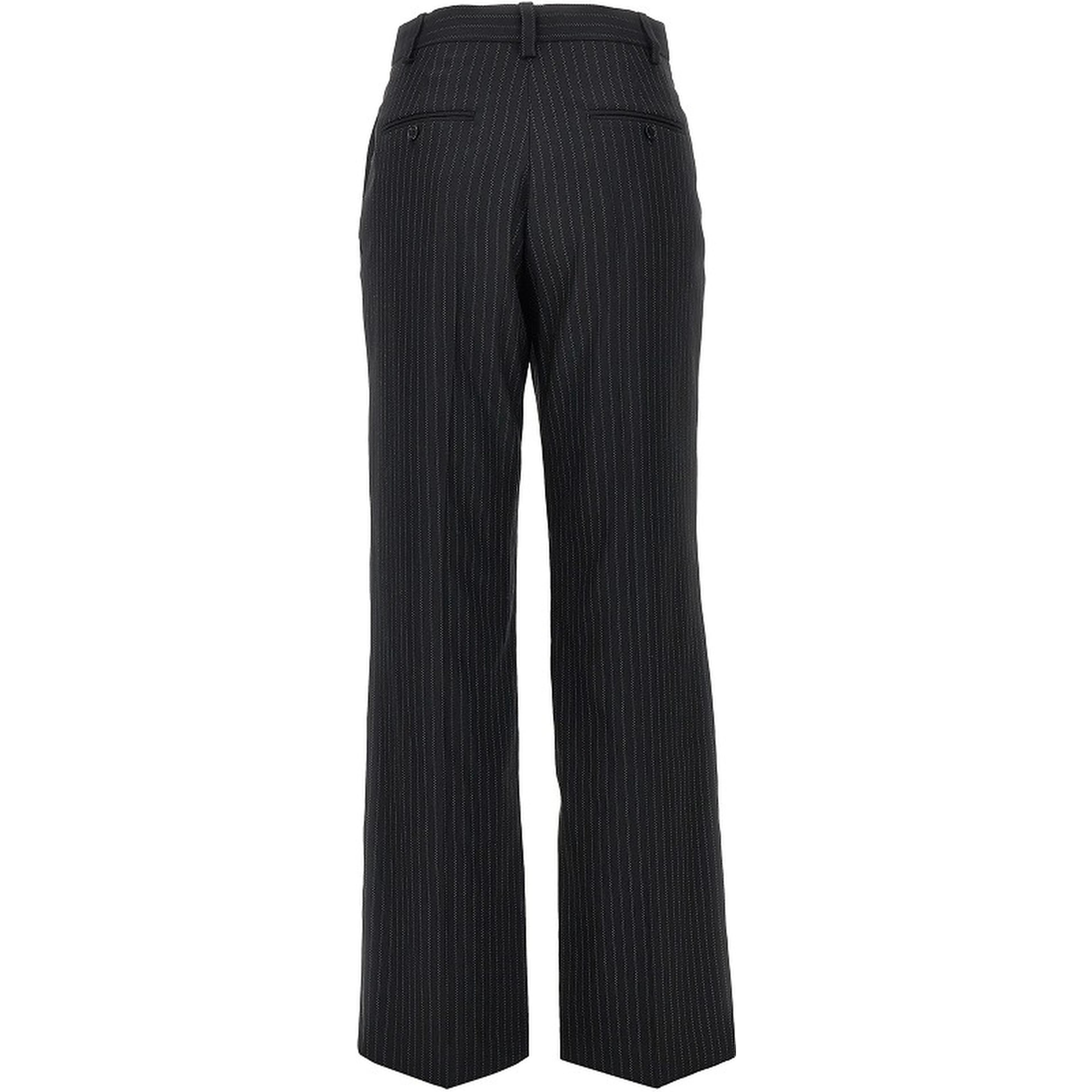 Wool-blend pinstriped pants