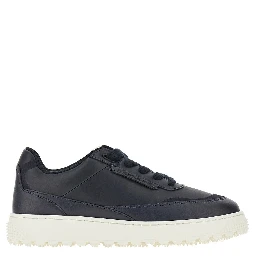 Leather sneakers with side logo