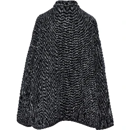 Wool-blend reversible oversized jacket