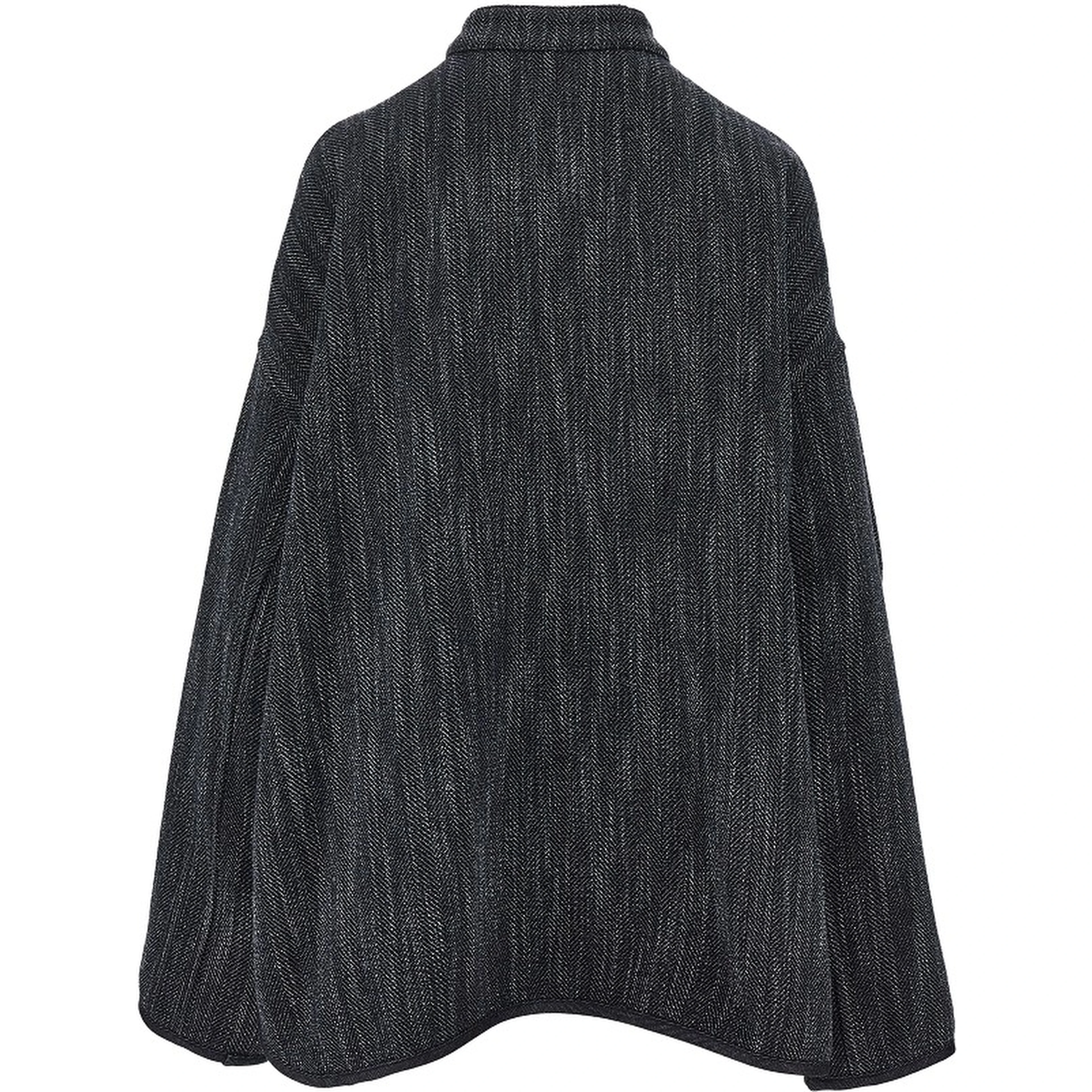 Wool-blend reversible oversized jacket