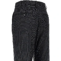 Wool-blend pinstriped pants