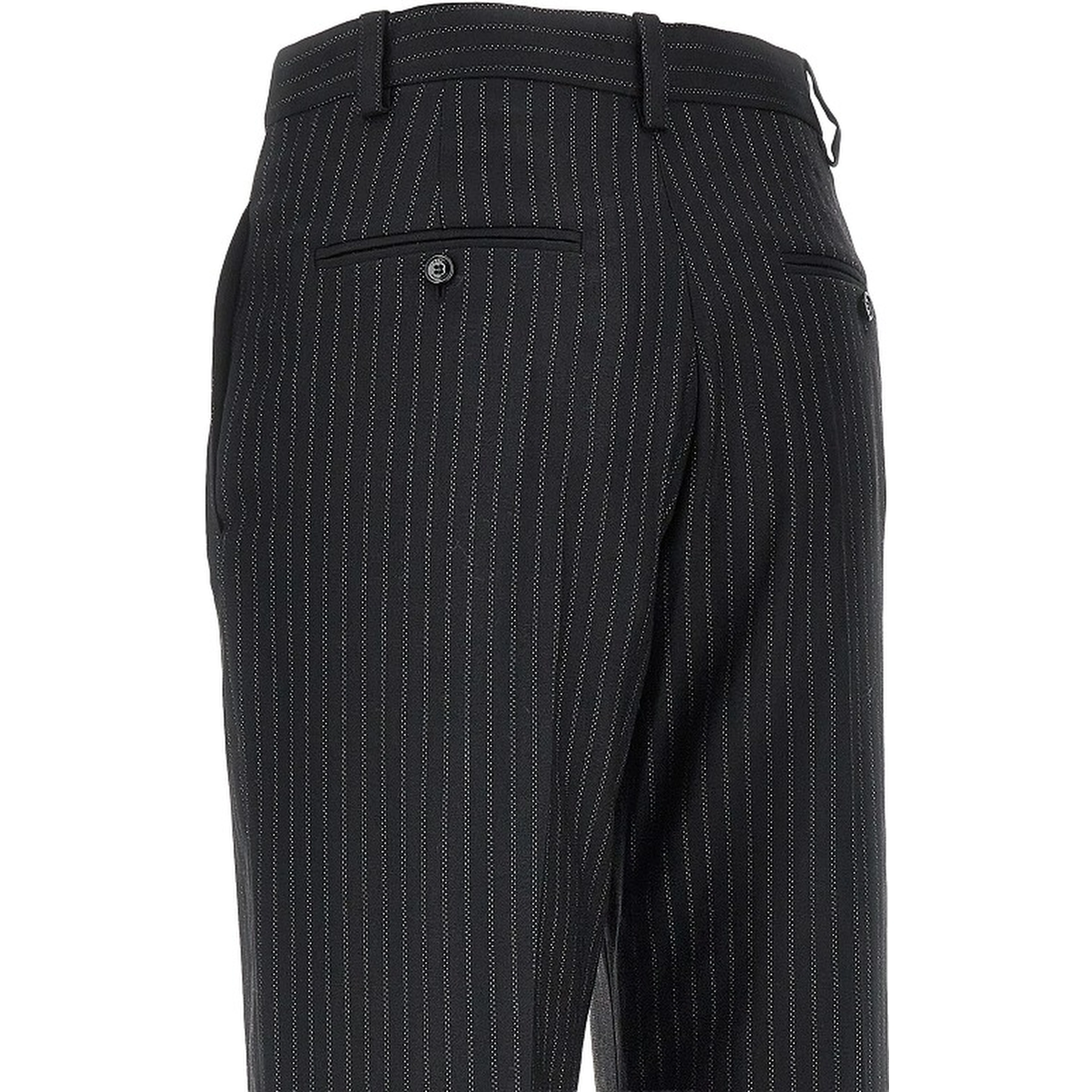 Wool-blend pinstriped pants