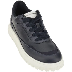 Leather sneakers with side logo