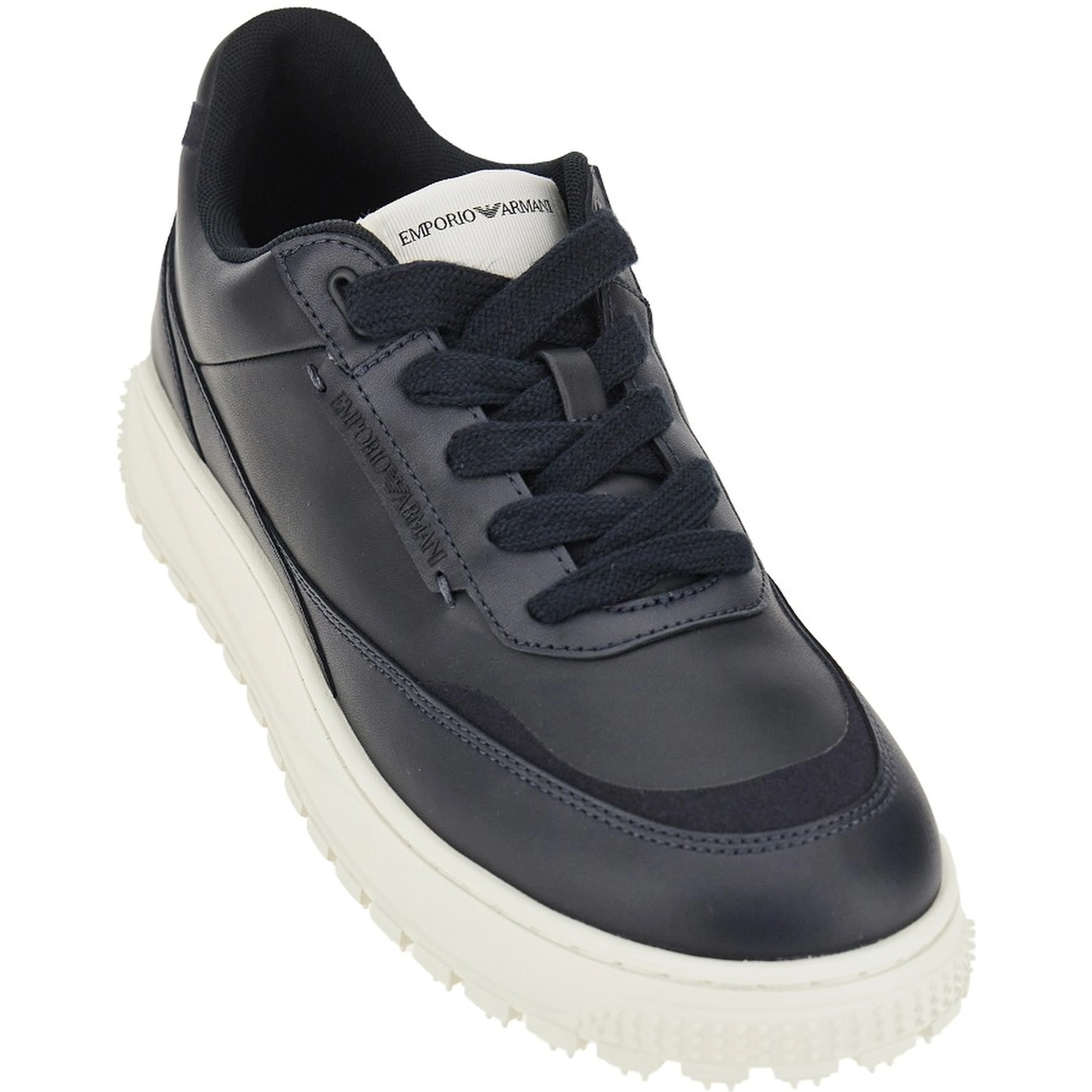 Leather sneakers with side logo
