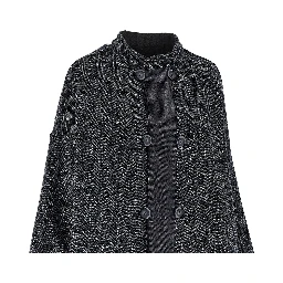 Wool-blend reversible oversized jacket