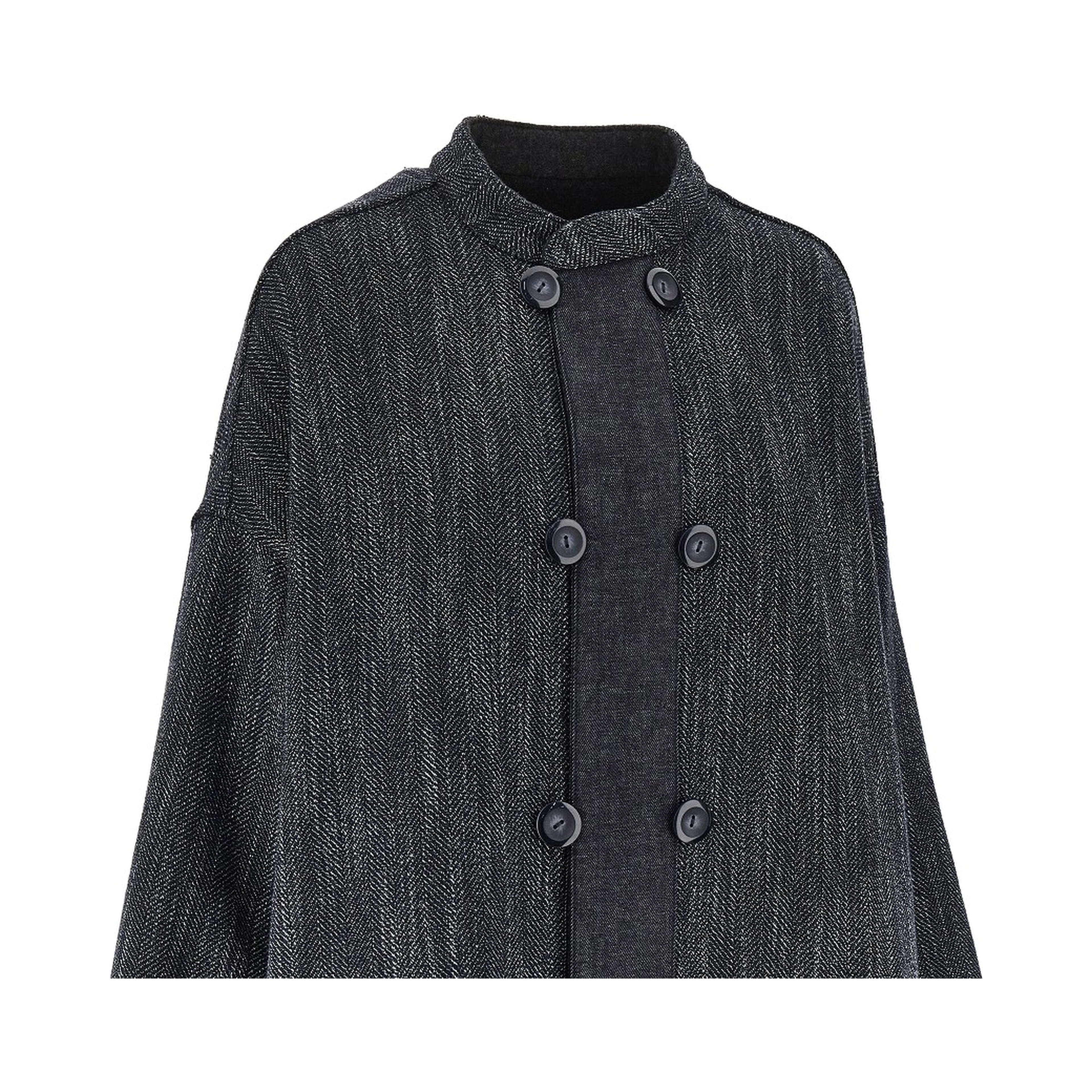 Wool-blend reversible oversized jacket