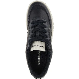 Leather sneakers with side logo