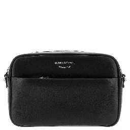 Leather camera bag with logo