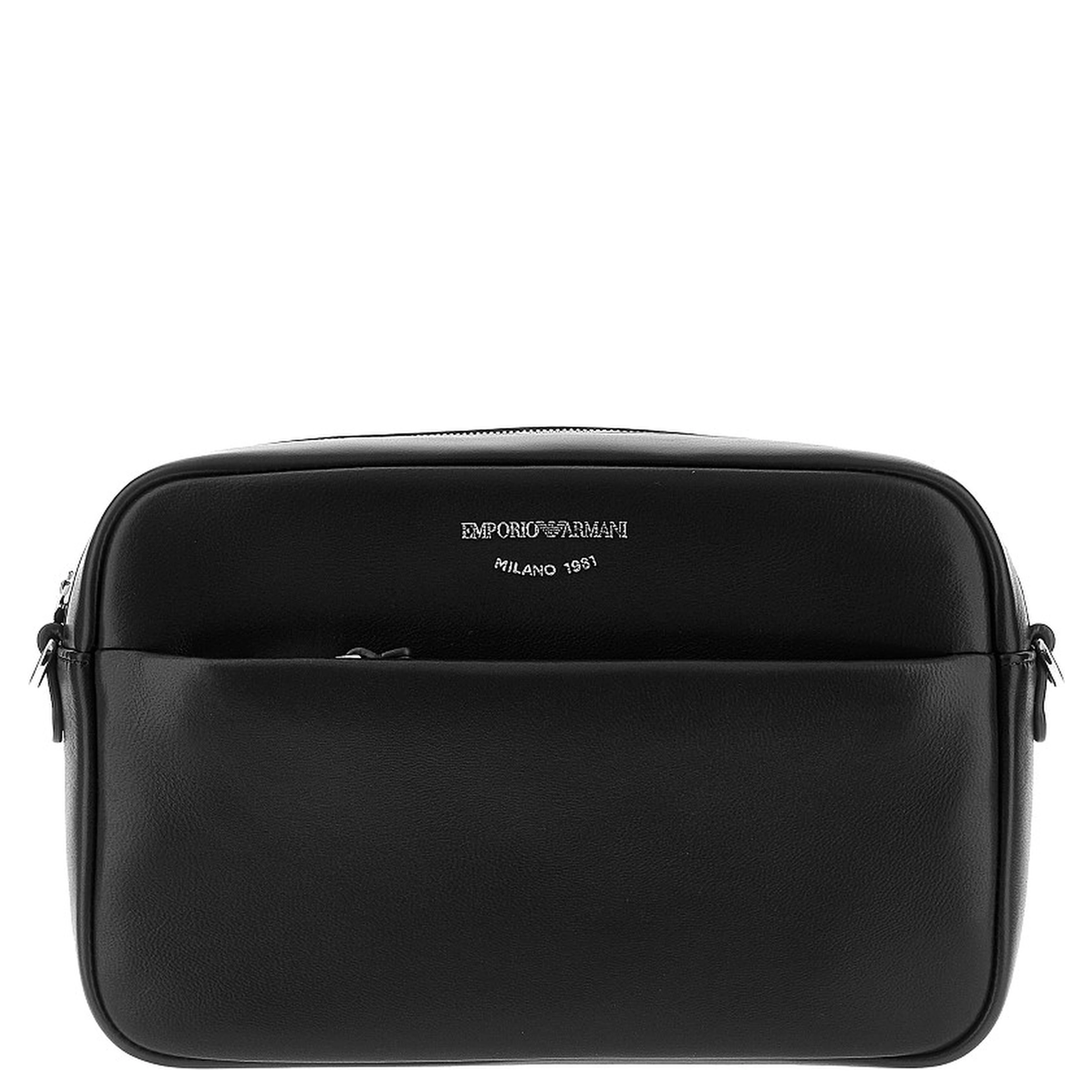 Leather camera bag with logo