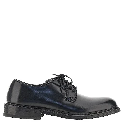 Brushed leather lace-up shoes