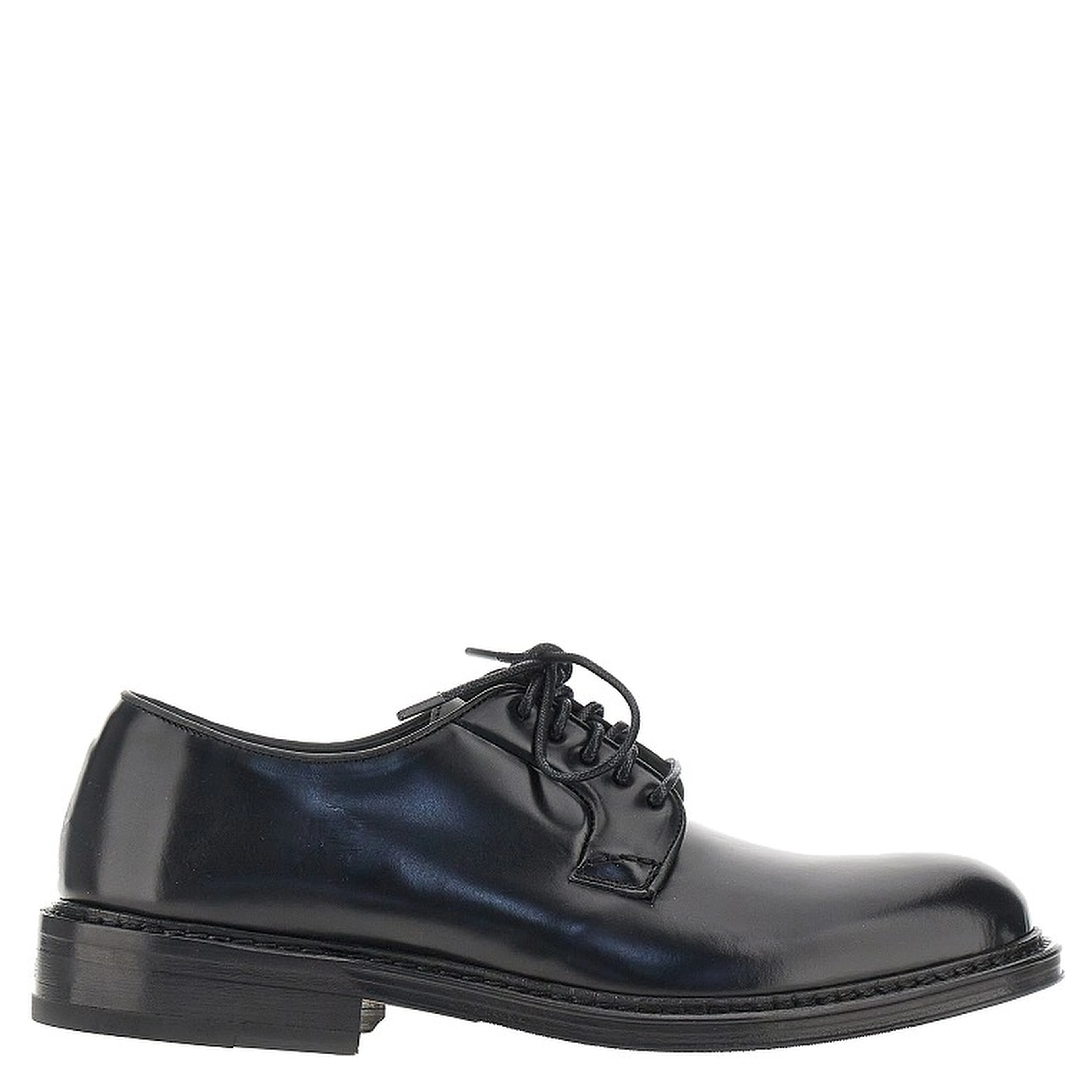 Brushed leather lace-up shoes