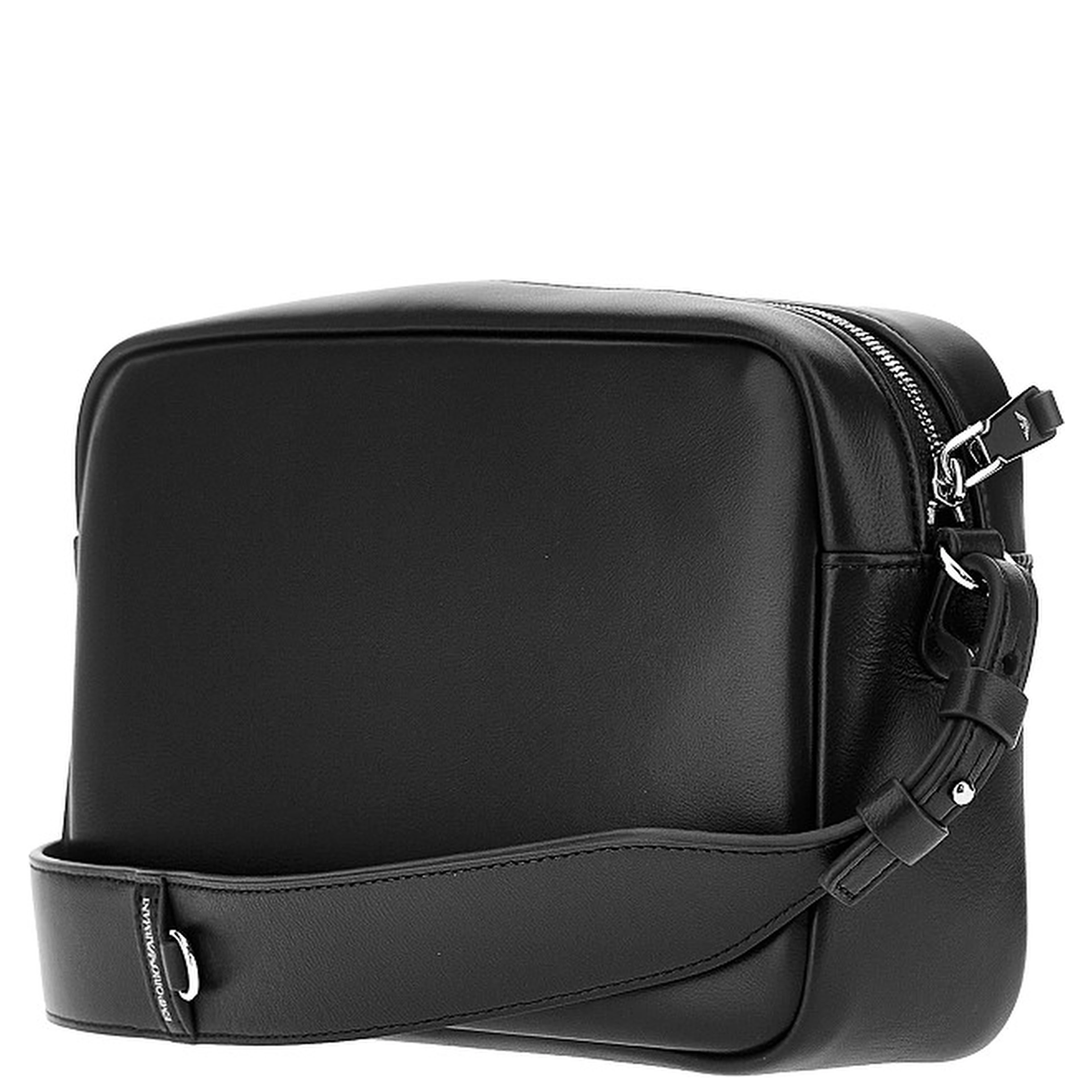 Leather camera bag with logo