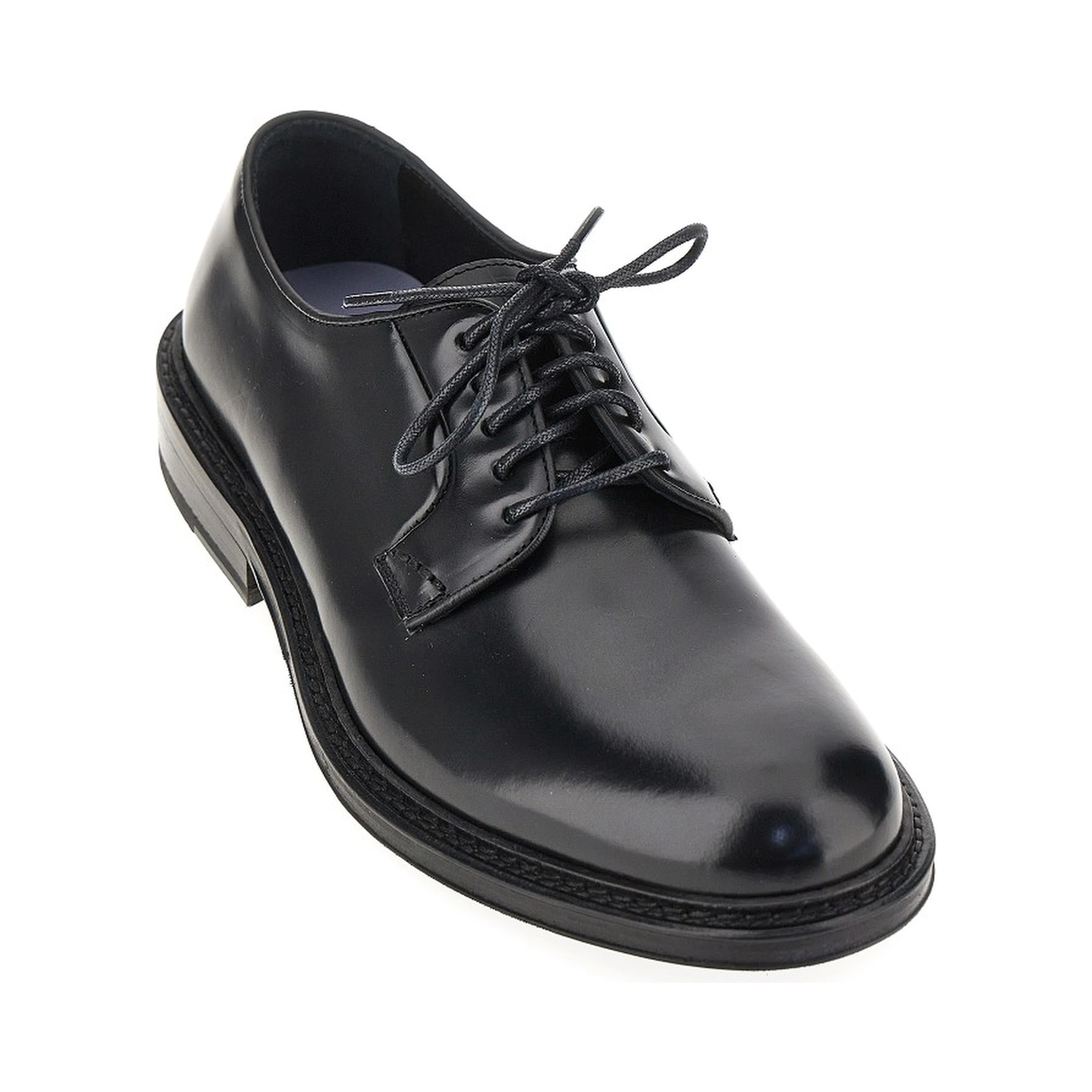 Brushed leather lace-up shoes