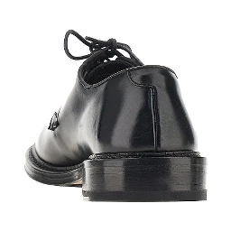 Brushed leather lace-up shoes
