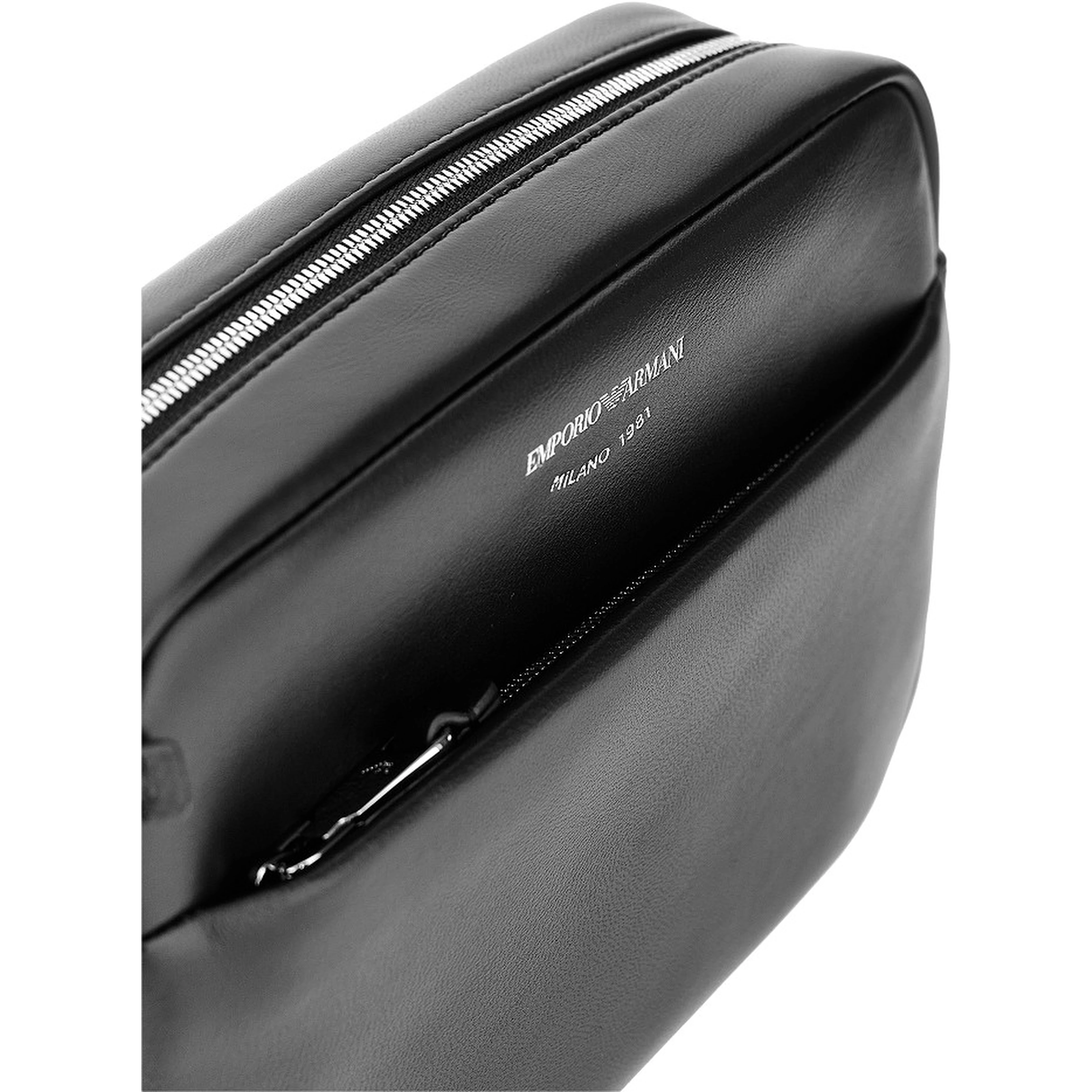Leather camera bag with logo