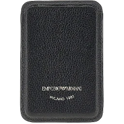 Grained leather magnetic card holder