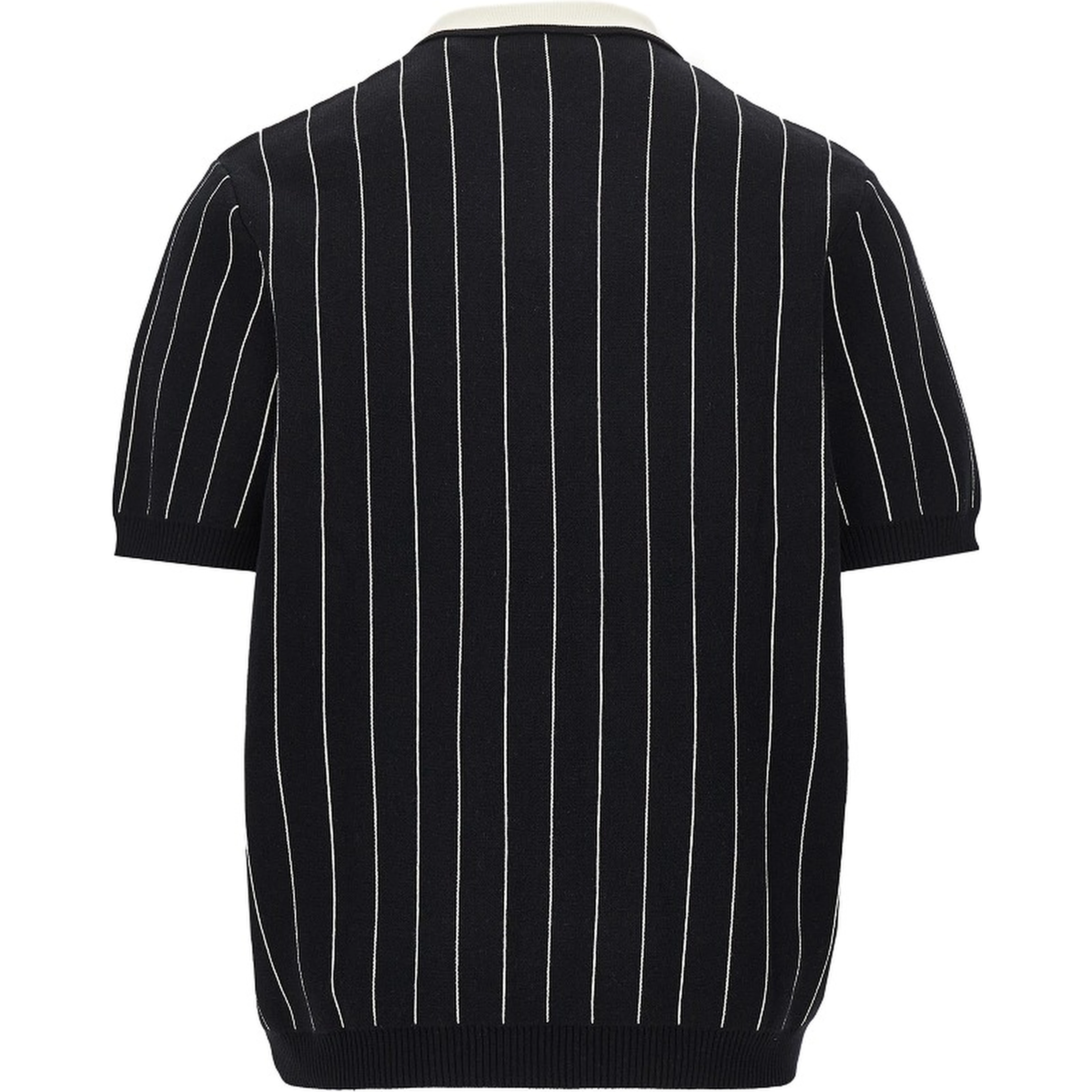 Knitted polo shirt with striped motif