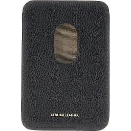 Grained leather magnetic card holder