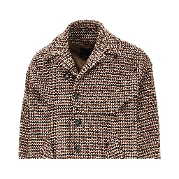 Knitted caban with houndstooth motif