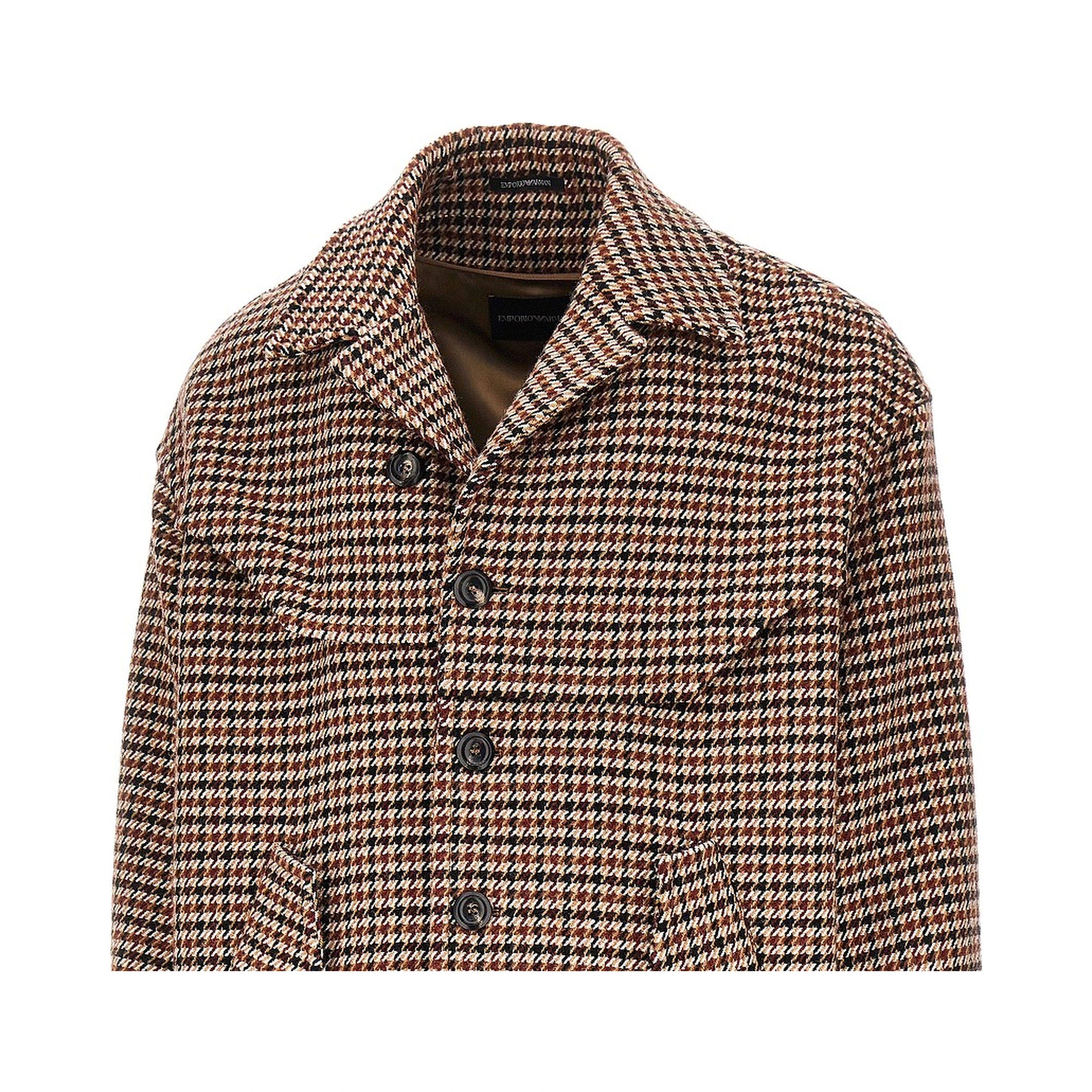 Knitted caban with houndstooth motif