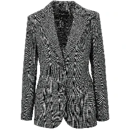 Wool-blend single-breasted flannel jacket