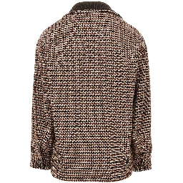 Knitted caban with houndstooth motif