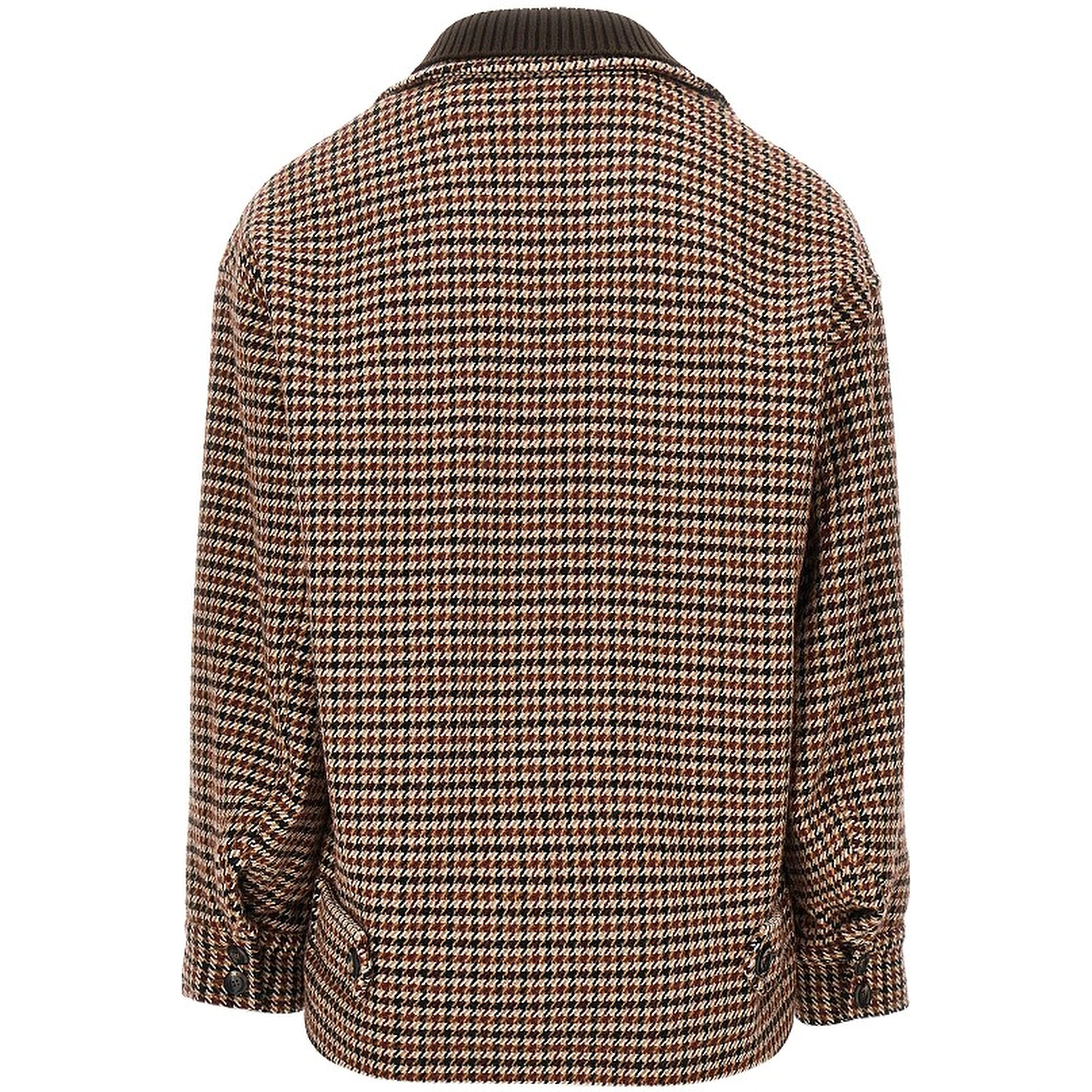 Knitted caban with houndstooth motif