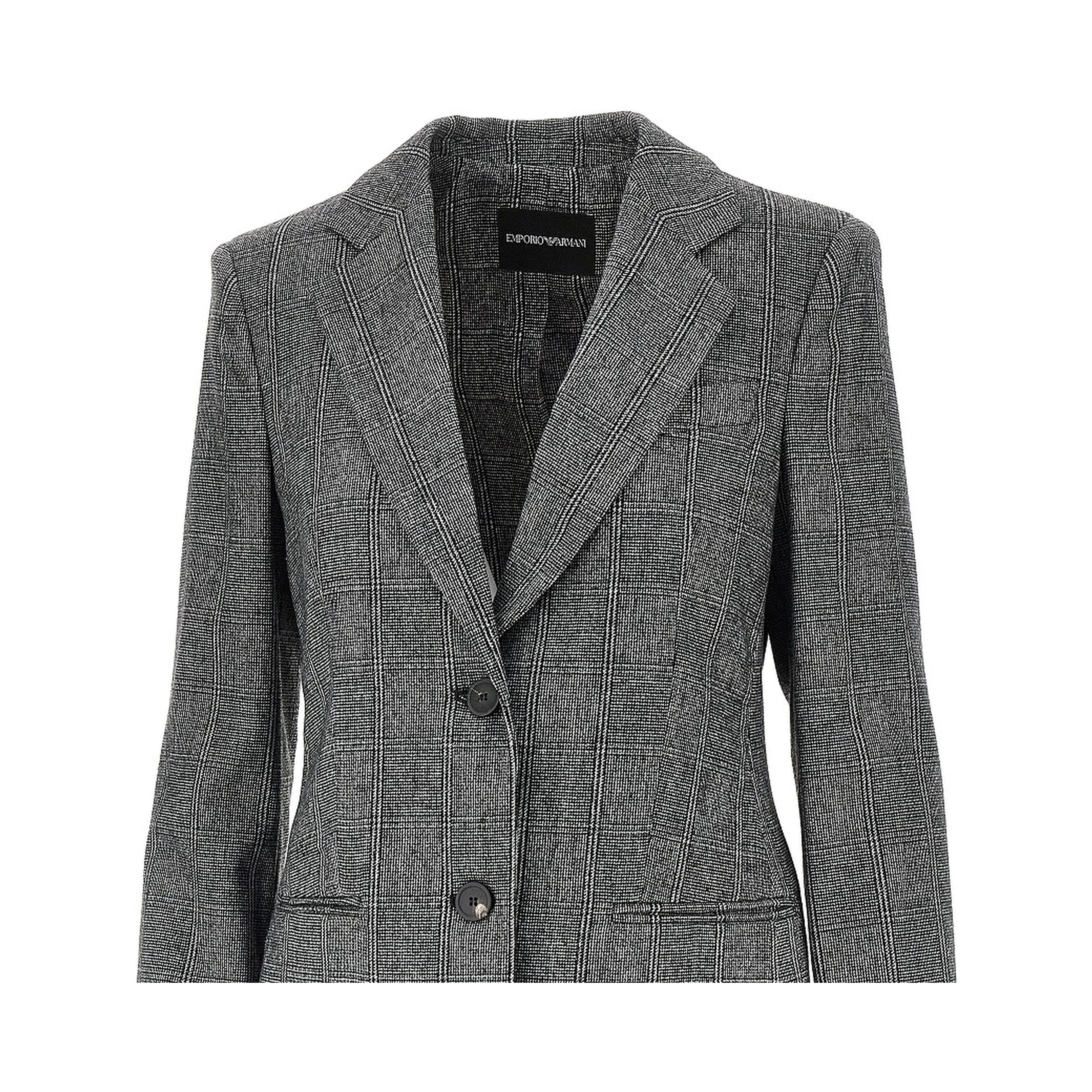 Wool-blend single-breasted flannel jacket